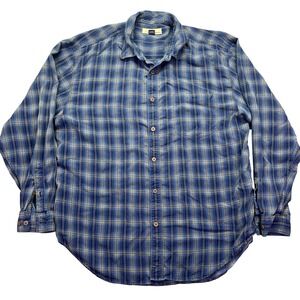 Tommy Bahama Silk‎ Plaid Button Up Long Sleeve Shirt Menswear Large